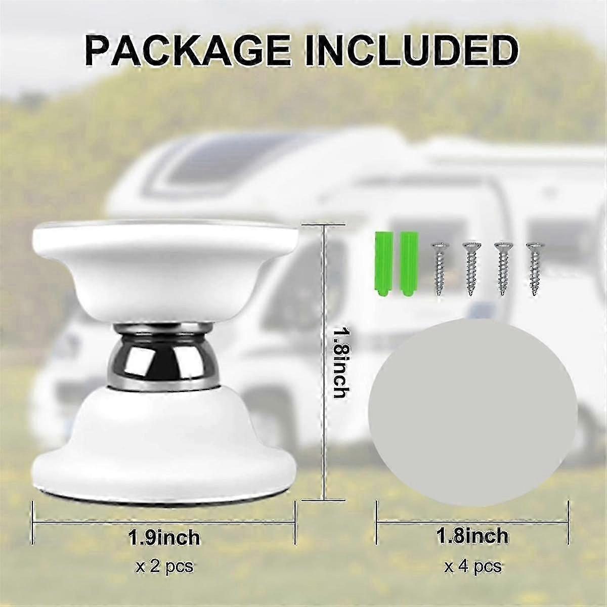 RV-Türhalter, 2er-Pack, magnetischer Gepäcktürverschluss für Wohnmobil, Anhänger, Wohnmobil, Lastenanhänger, Weiß-Yvan
