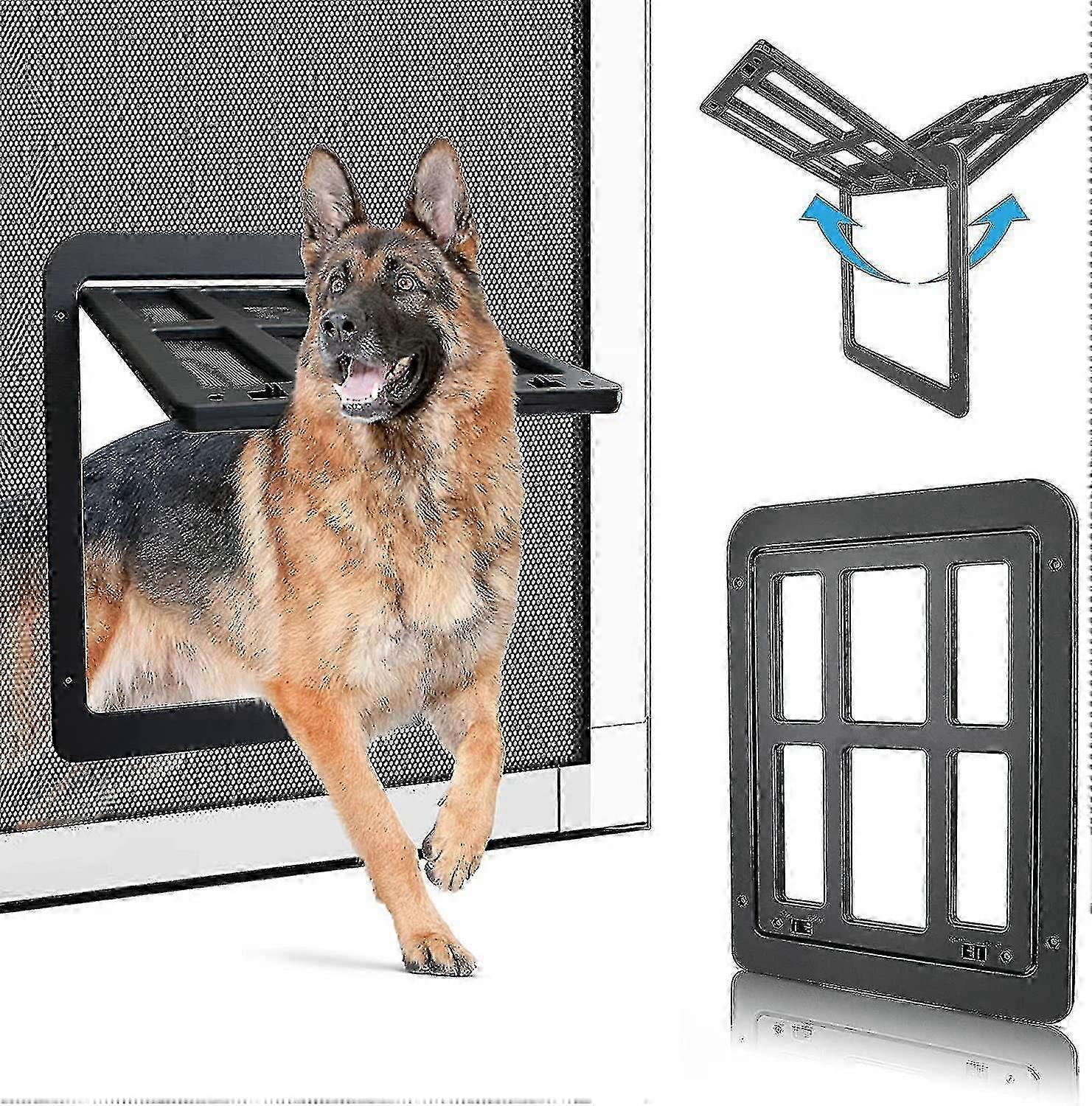 Cat Flap Fly Screen Automatic Closure, Dog Flap With Magnets Flap Lockable, Dog Flap Fly Screen Balcony Door With Cat Flap Pet