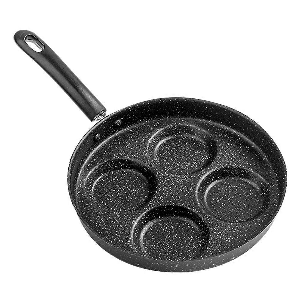 Black Iron Nonstick Frying Pan with 4 Groove Design for Kitchen Use Easy to Clean 1pc