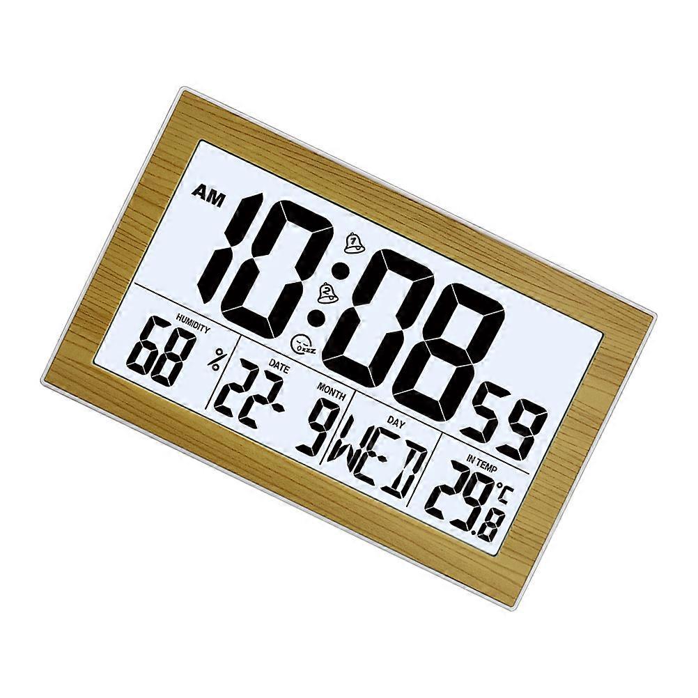 Electronic Clock Wall Mounted Alarm Clock Home Decor Indoor Use Time Display 20.1X12.4X2.6CM 1Pc