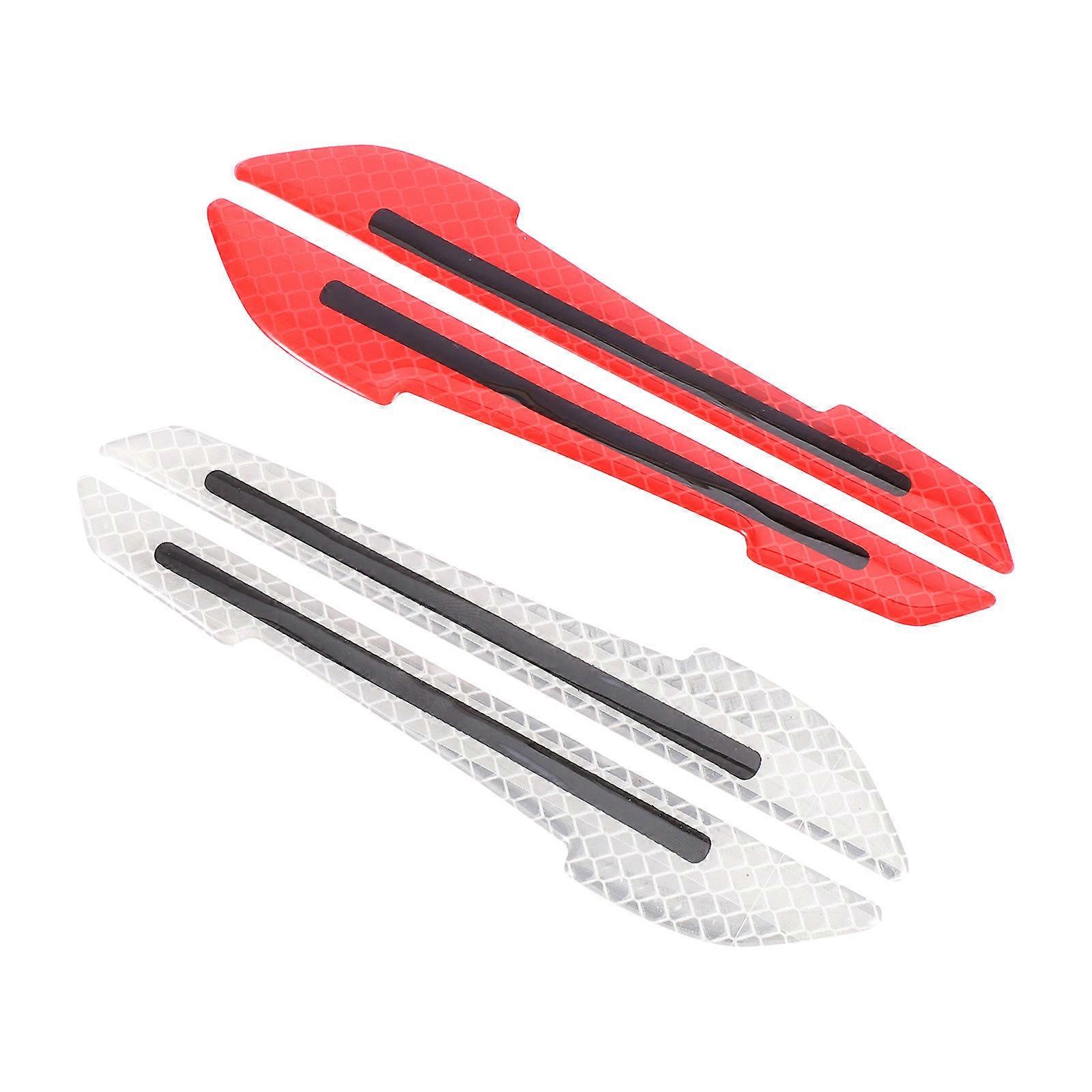 4pcs Car Side Reflective Stickers for Rearview Mirrors and Door Edges Durable Collision Warning Strips, Easy Installation Auto Safety Decals