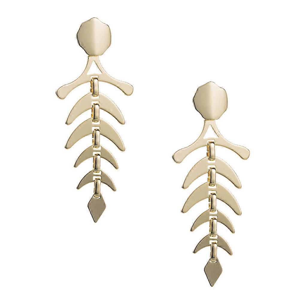 Here's a refined and creative product description for your **"1 Pair Creative Fish Bone Earrings With Retro Leaf Design"**:
 
### π **Creative