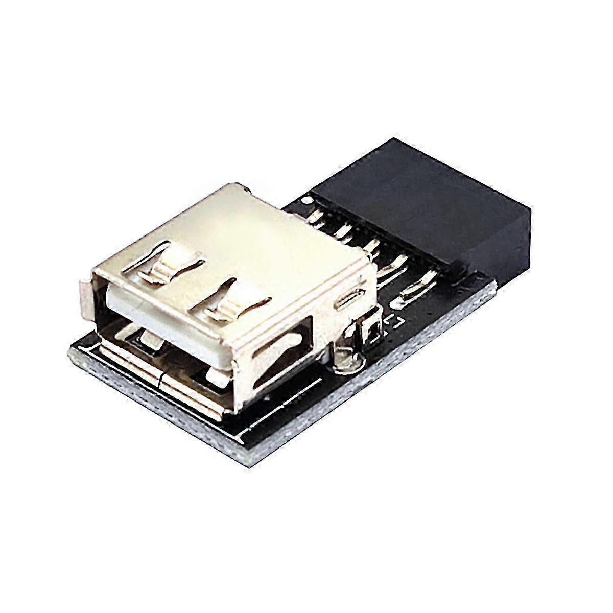 Adaptador USB de 9 pines a 1 puerto Conector PC Placa base interna Convertidor USB2.0 Tipo A Hembra