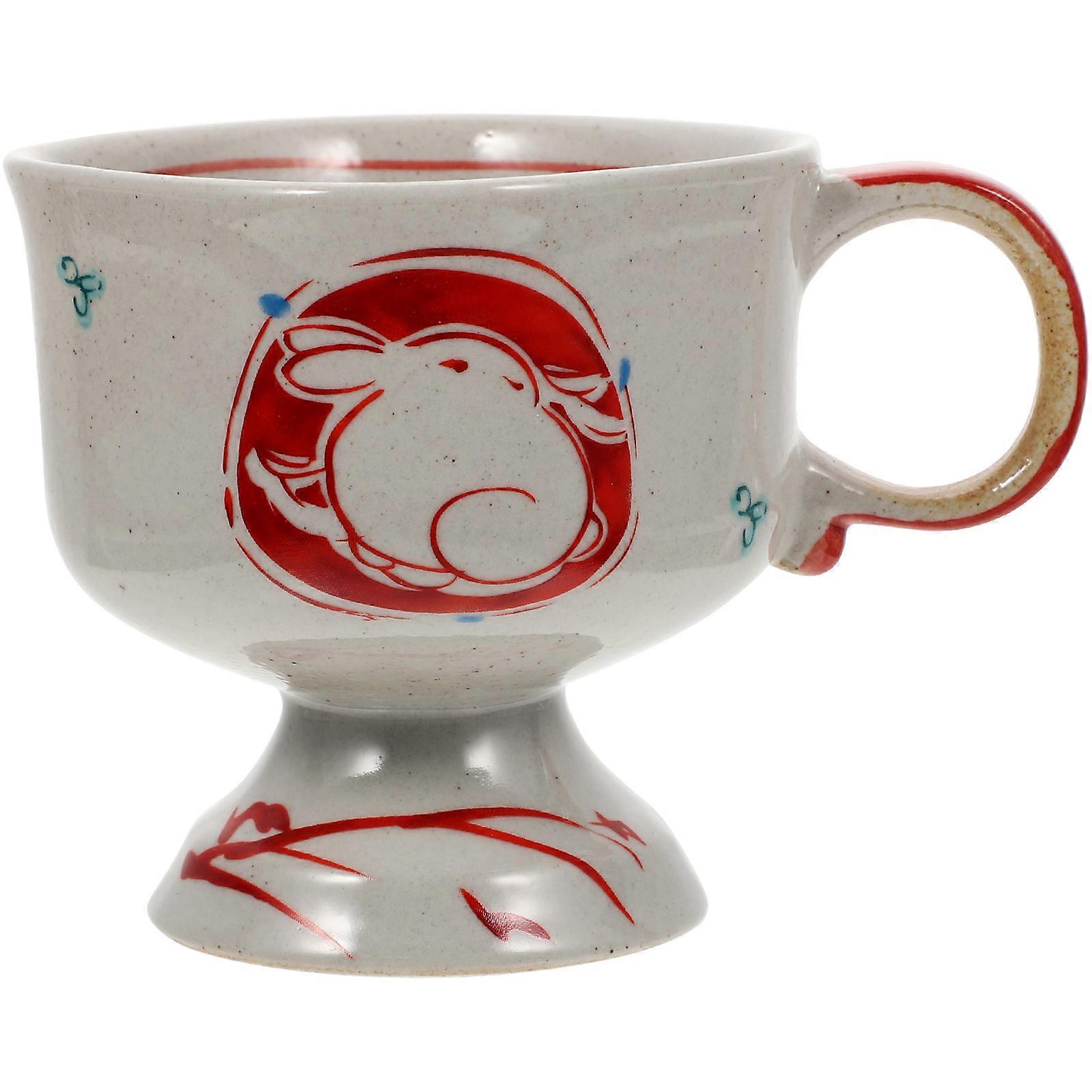 Ceramic Cups For Coffee Simple Design Flat Base Milk Container 12x9.5cm 1Pcs