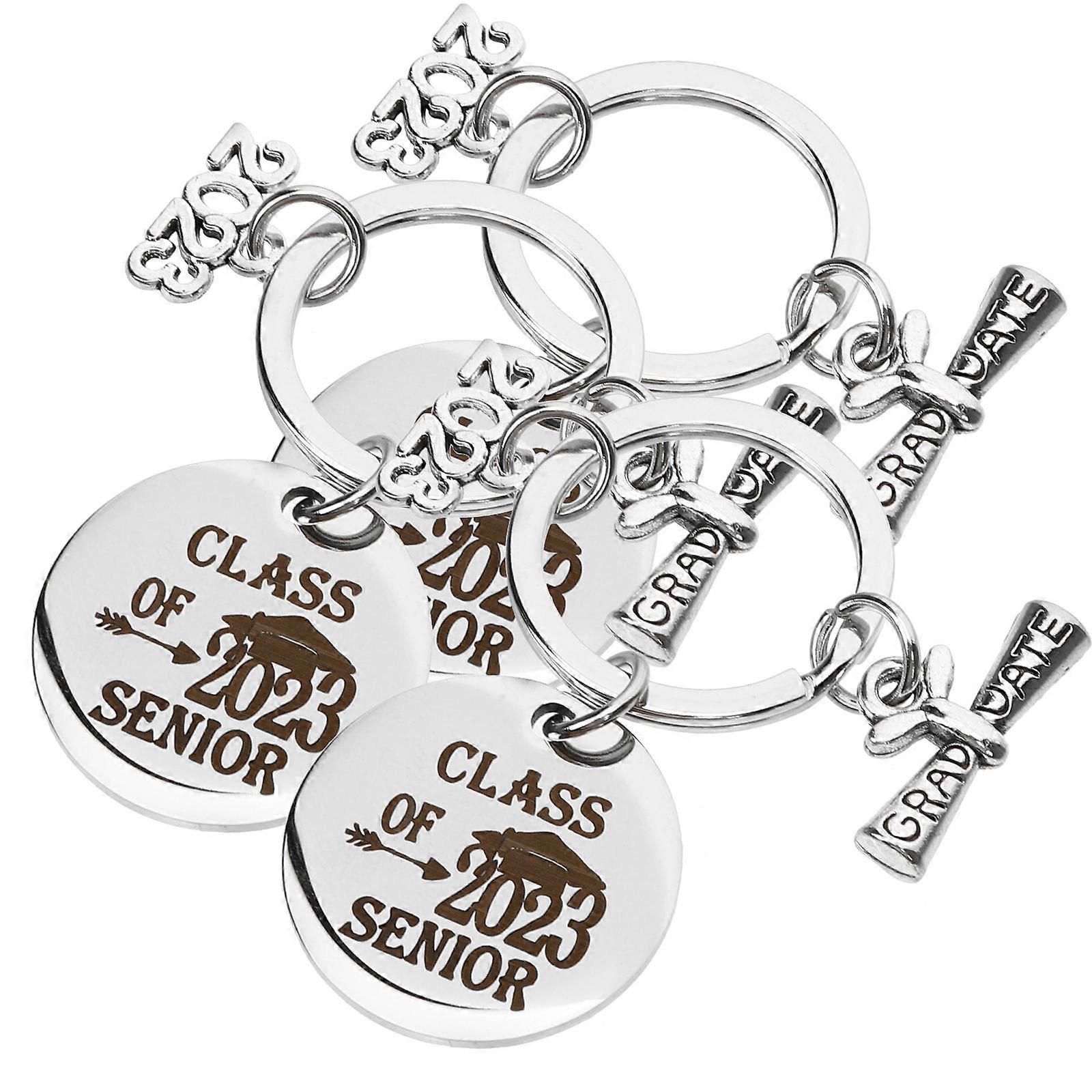 Graduate Keychain Pendant Bag Decoration Durable Practical Key Ring for Graduation Ceremony Classmates 3Pcs