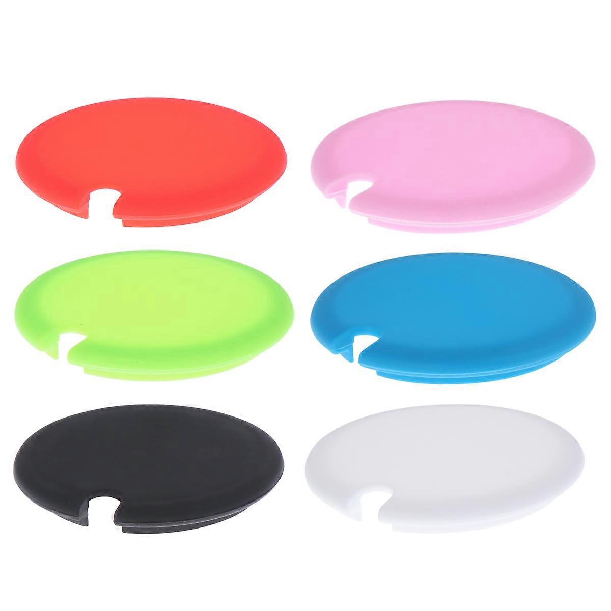 Silicone Cup Lid with Gap for Spoon Assorted Color Creative Design for Cup Use 6 Pieces