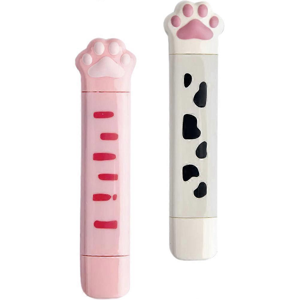 Cat Paw Shaped Correction Tape 2pcs Portable & Convenient Stationery for School, Office, and Home Use Adorable Pink & White Design for Students