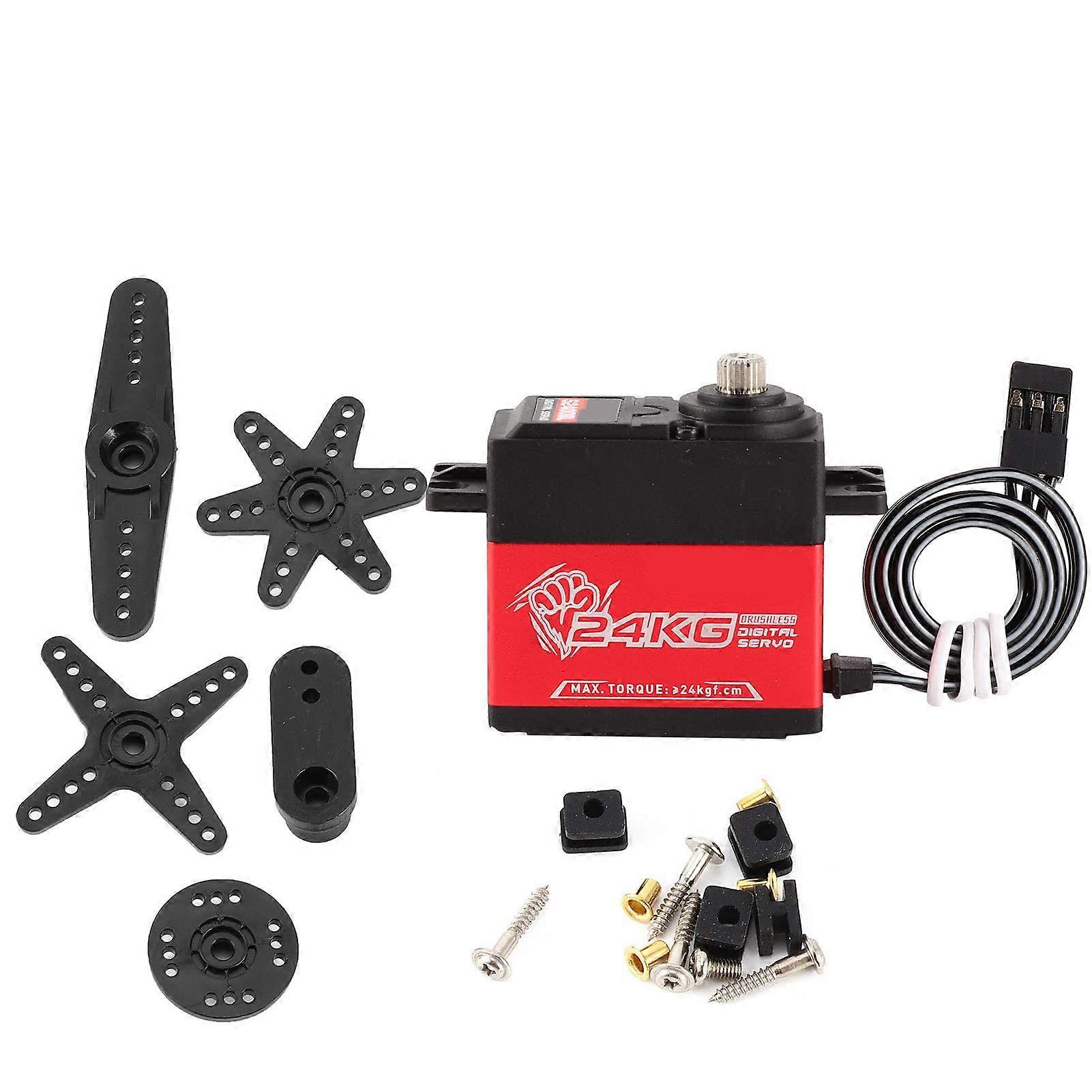 Surpass Hobby S2400BL 24Kg Torque Brushless Digital Servo For RC Cars Boats Robots Black Red 1.6 x 1.5 x 0.8 Inch