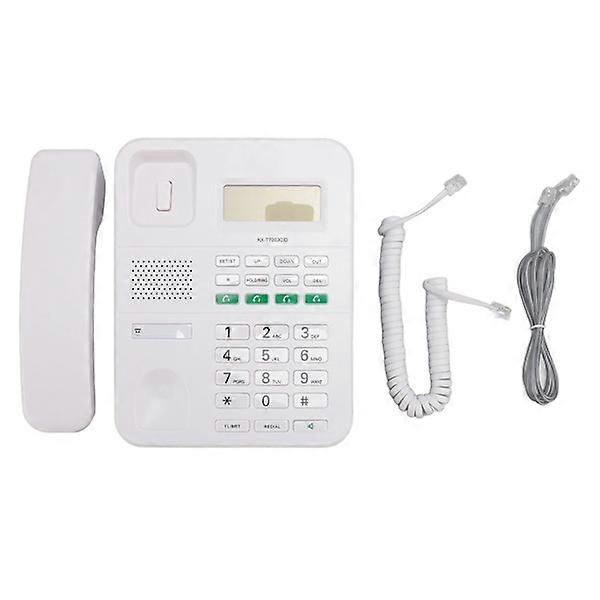 Corded phone with 4 levels volume and 5 levels LCD brightness adjustable Caller ID HD 16-bit display English corded phone white