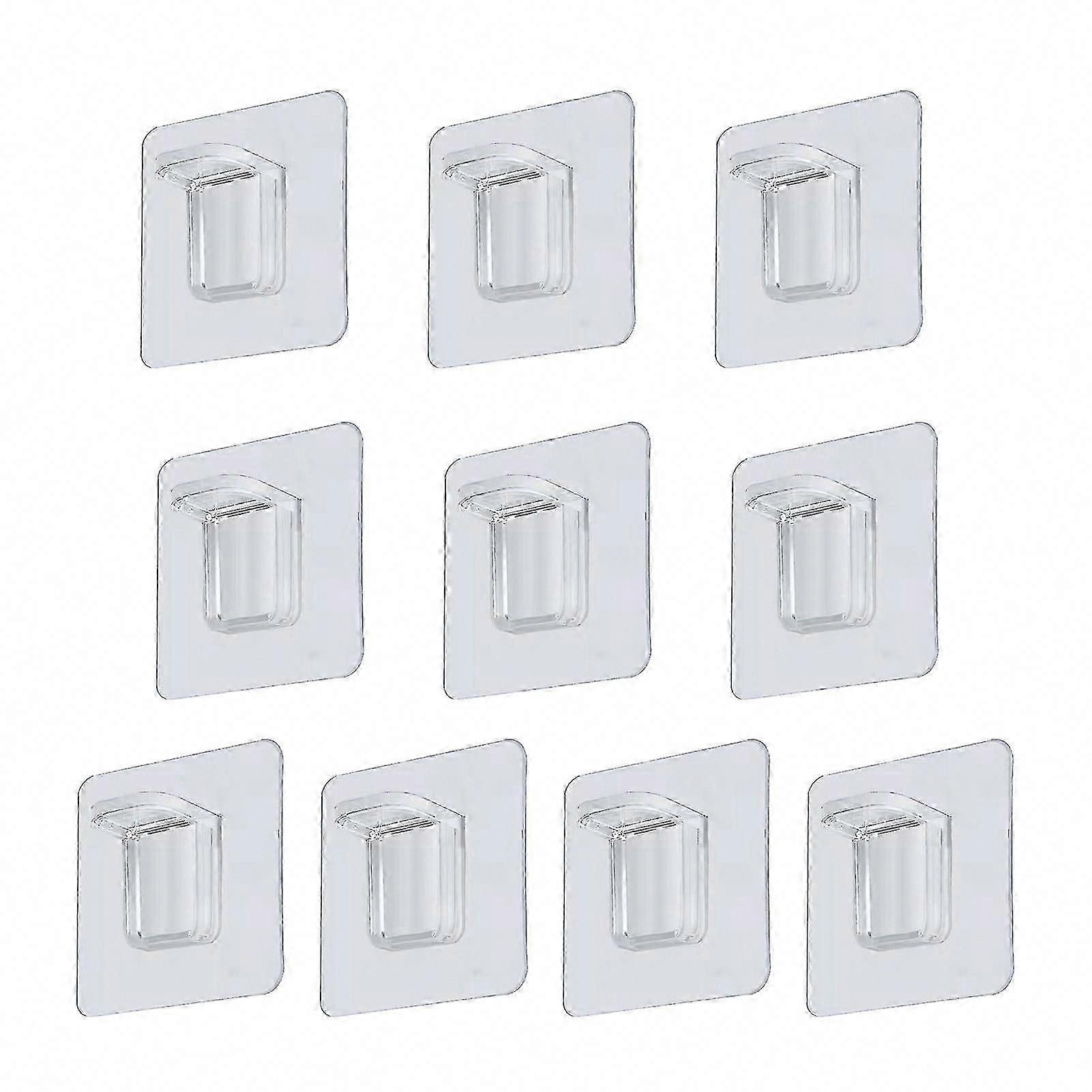 Self-Adhesive Punch-Free Floating Shelf Brackets, 10Pcs Plastic Wall Supports for Shelves & Home Organization