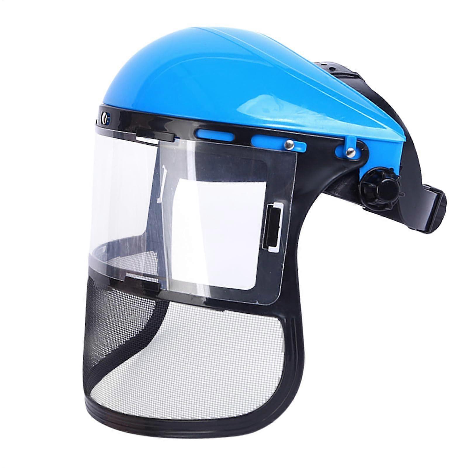 Grinding Shield Face Shield - Clear Anti-Fog Shield for Construction Wood, Lightweight, Blue, for Welding and Grinding