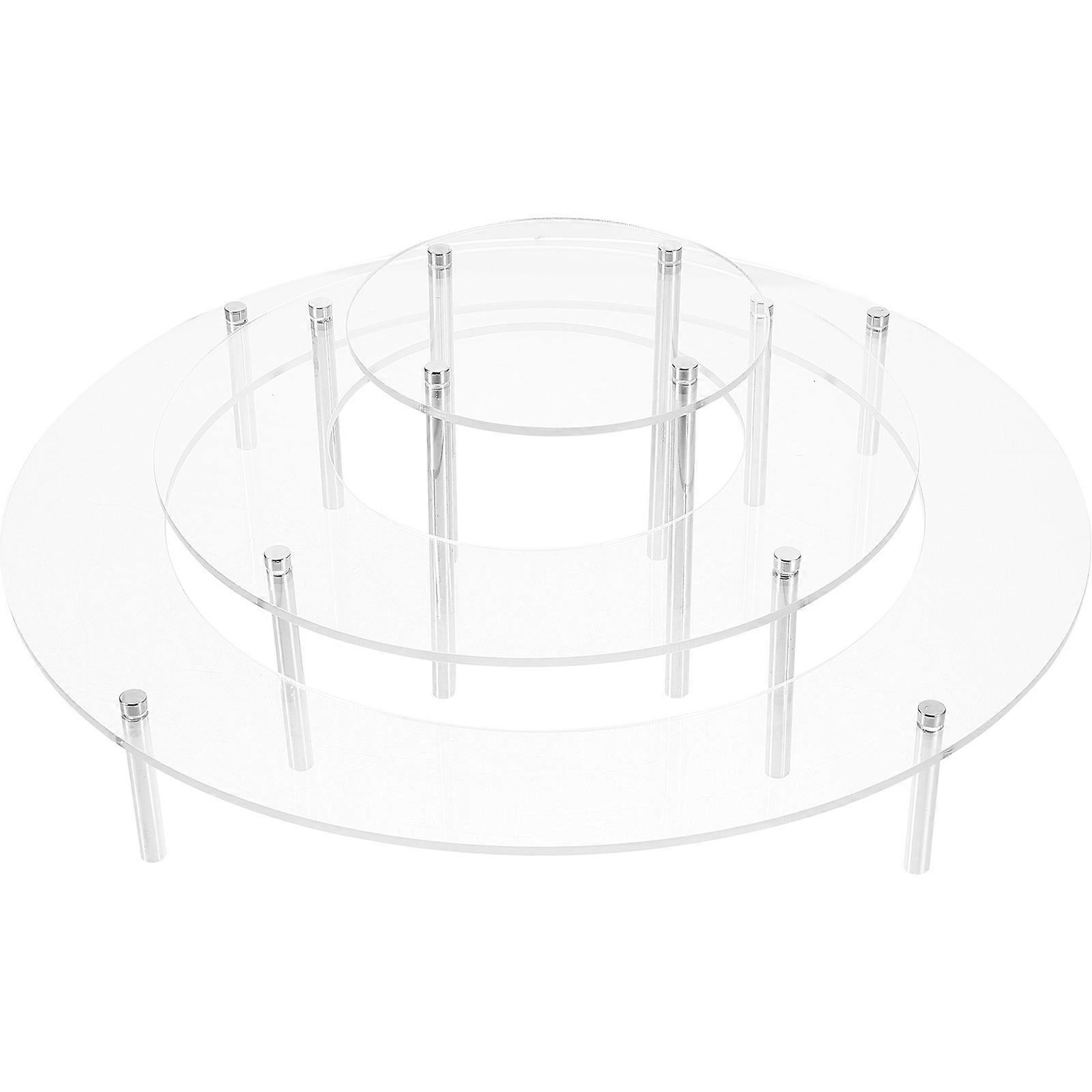 Clear Acrylic Tiered Cake Stand with Height Adjustable Food Risers for Buffet Tables, Transparent Cupcake Display Rack for Weddings, Birthdays and