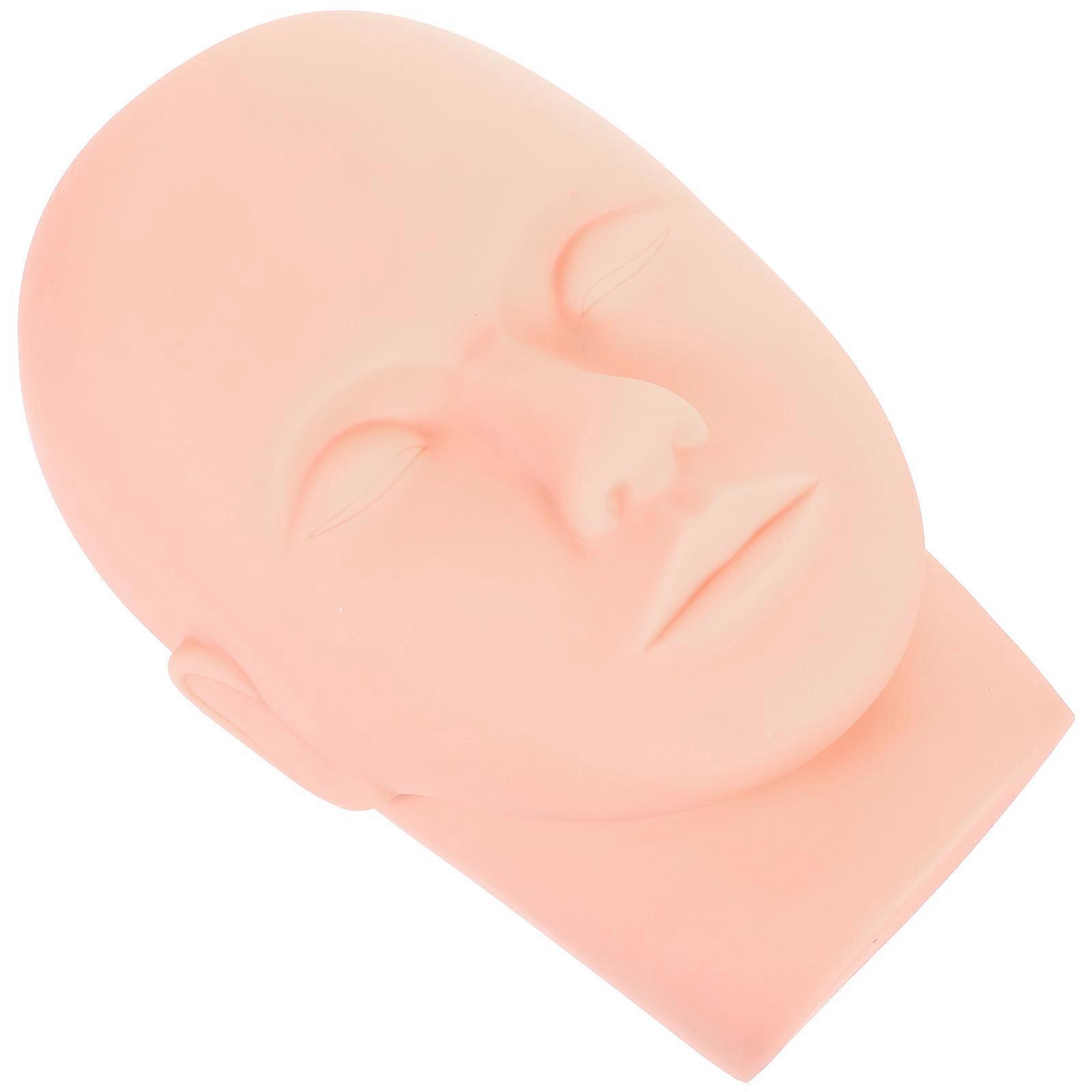 Pink PVC Mannequin Head for Eyelash Extensions Practice and Makeup Suitable for Home Use Beginners