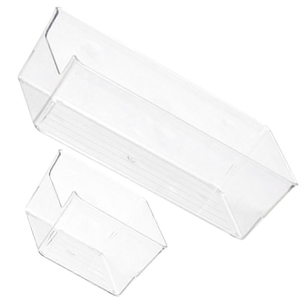 Drawer Box Desktop Organizer Box Office Desk Storage Solution Transparent 28.50X9.50X6.00cm 2Pcs