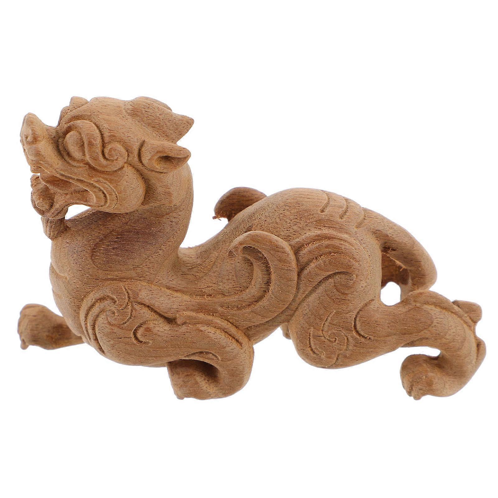 Brown Pixiu Ornament for Decor Synthetic Material Classic Design Home Adornment 4.5 Inches
