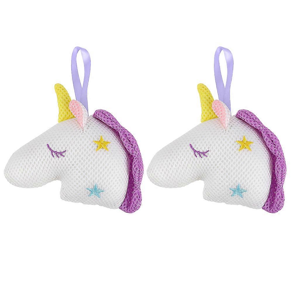 Here's a refined and professional product description for your **Unicorn Mesh Bath Sponges**:
**2pcs Unicorn Mesh Bath Sponges – Exfoliating