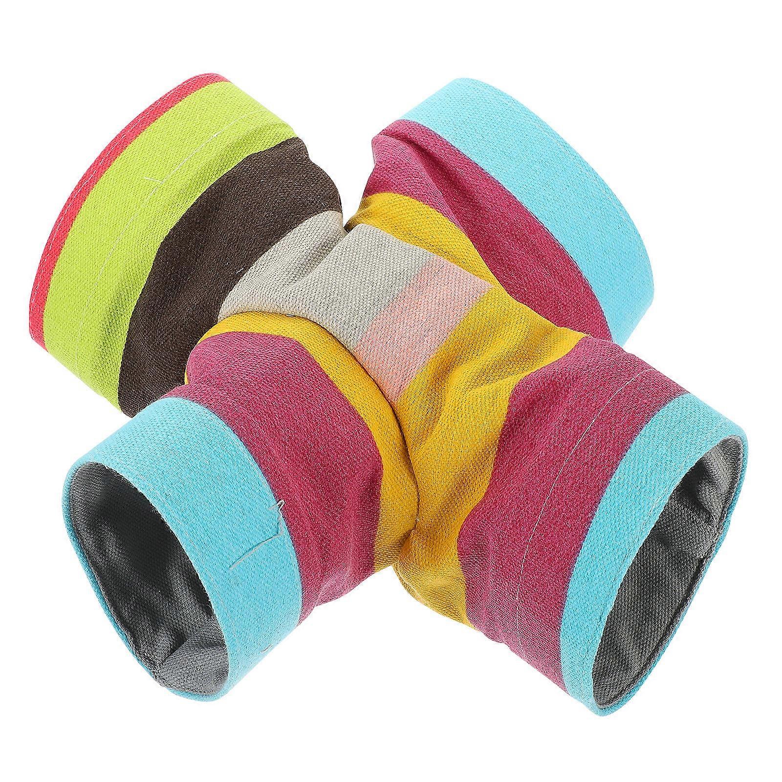 Small Animal Tunnel Hamster Toy Pet Interactive Plaything Indoor Play Durable Canvas 1Pack