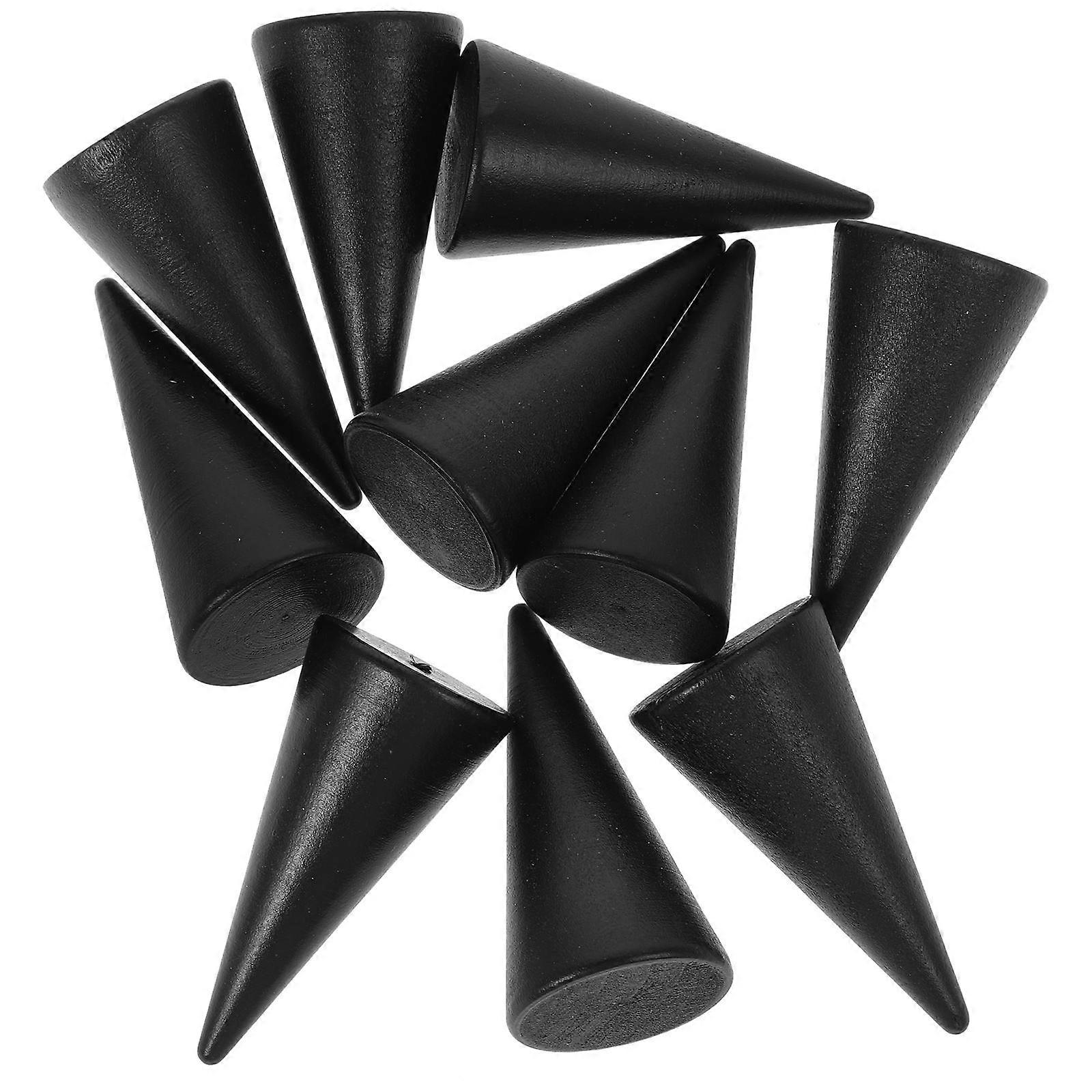 Unfinished Wooden Cone Ornaments – 10pcs Craft Accessories for DIY Jewelry Display, Home Decor & Painting Projects