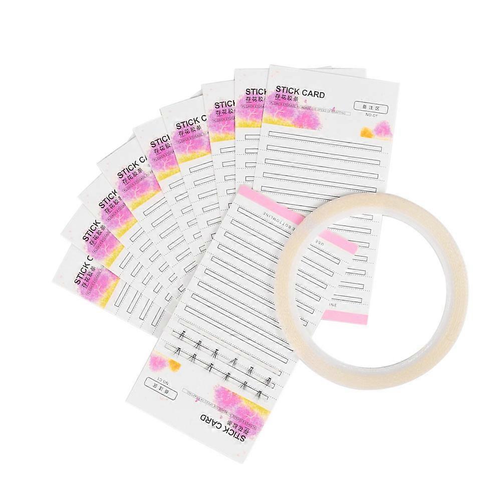 FRCOLOR 10pcs False Eyelashes Storage Cards for Grafting with Flowering Strip and Glue Cards