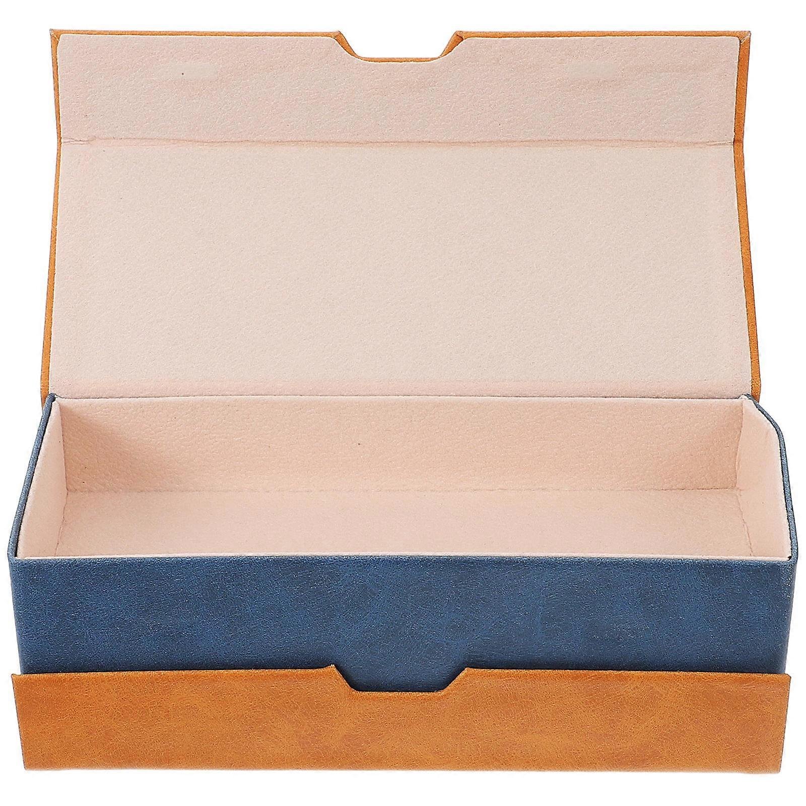 Double Layer Eyeglasses Case Portable Anti-Press Sunglasses Organizer Eyewear Cases Brown 16.00X6.50X6.00CM Dust-Proof 1Pcs