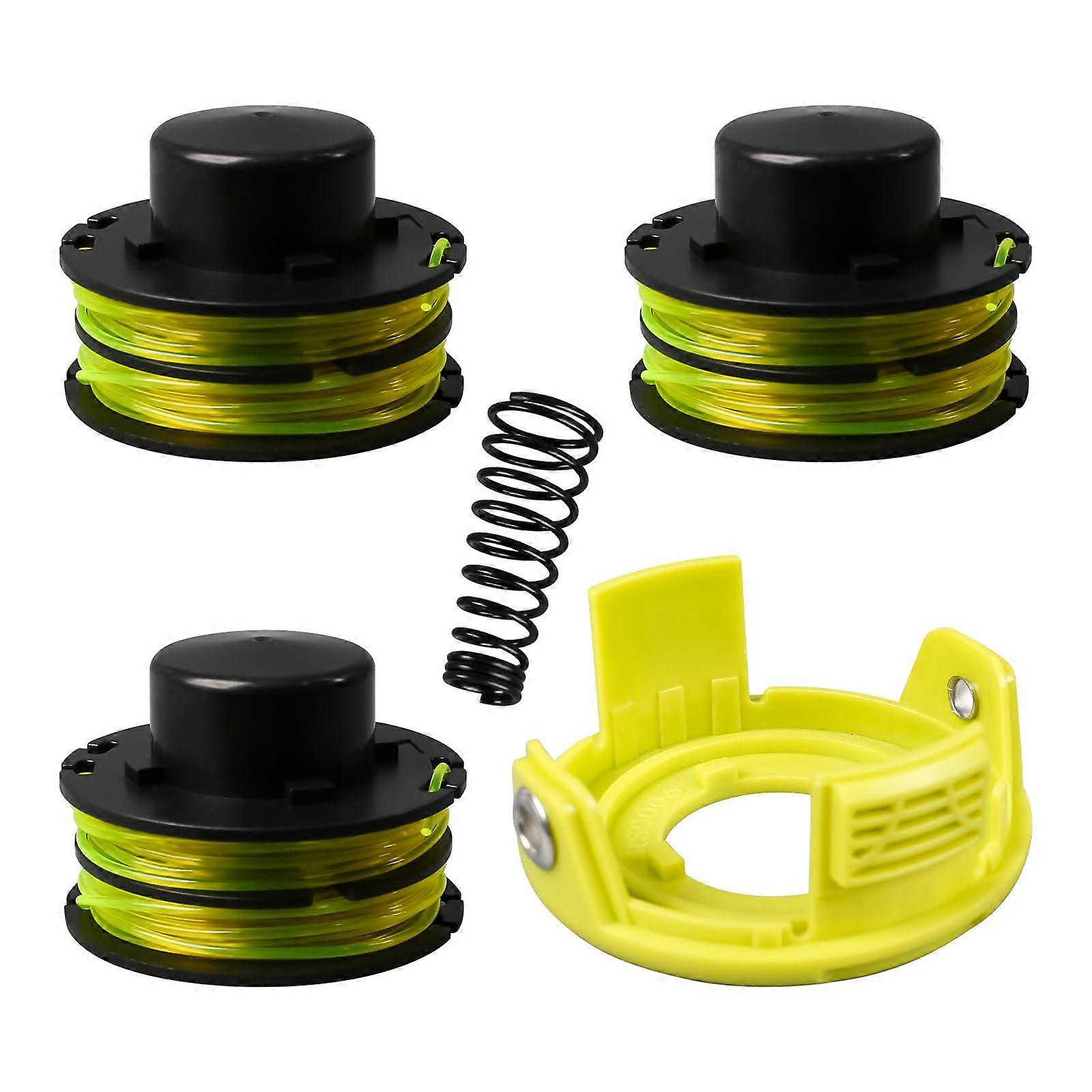 Strimmer Spool for Ryobi RAC118 RLT3525S 1.2mm 8.4m Nylon Double Autofeed Line 3 Spools Plus 1 Cover