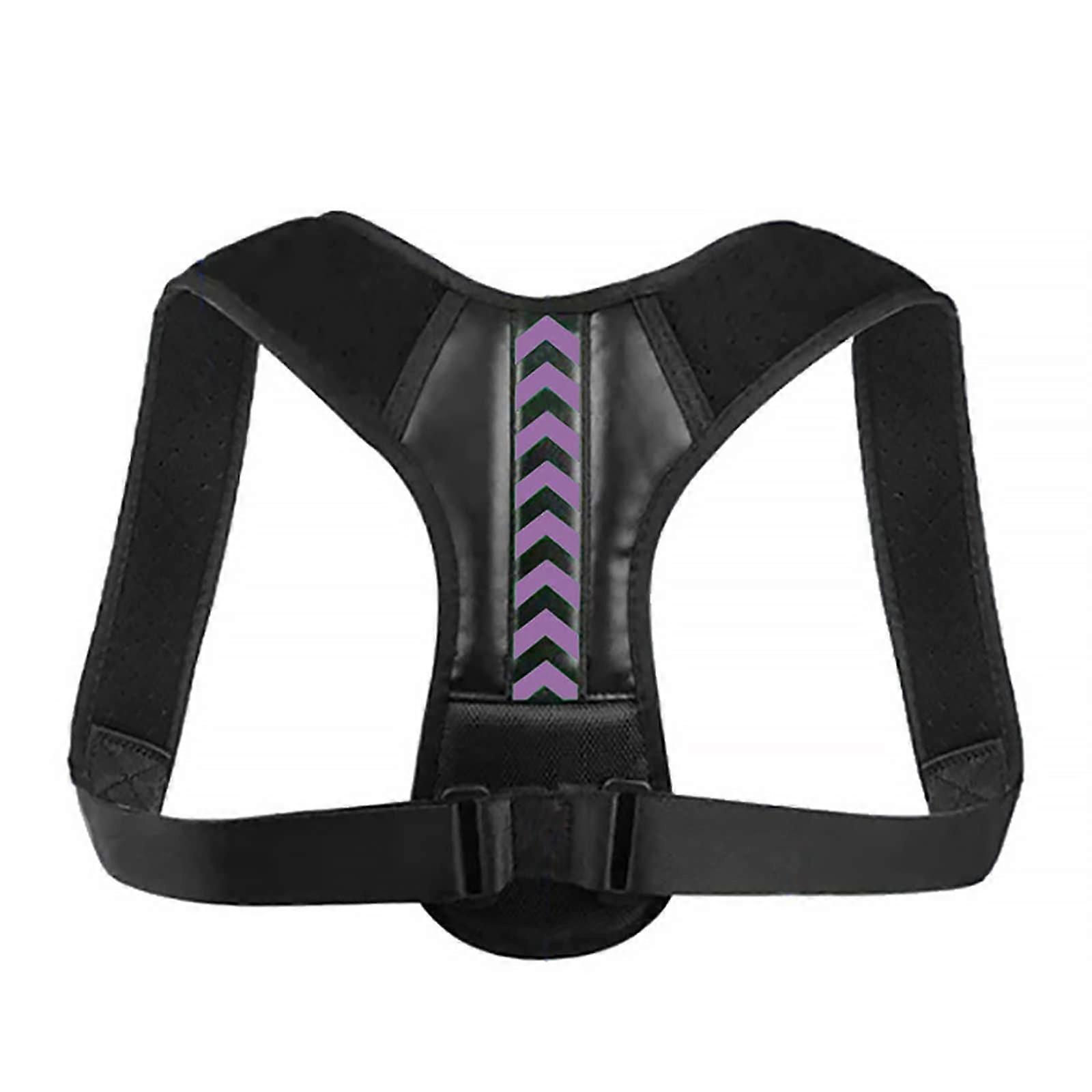 Back Corrector Medical Adjustable Clavicle Posture Brace (Color: E, Size S) Purple XL