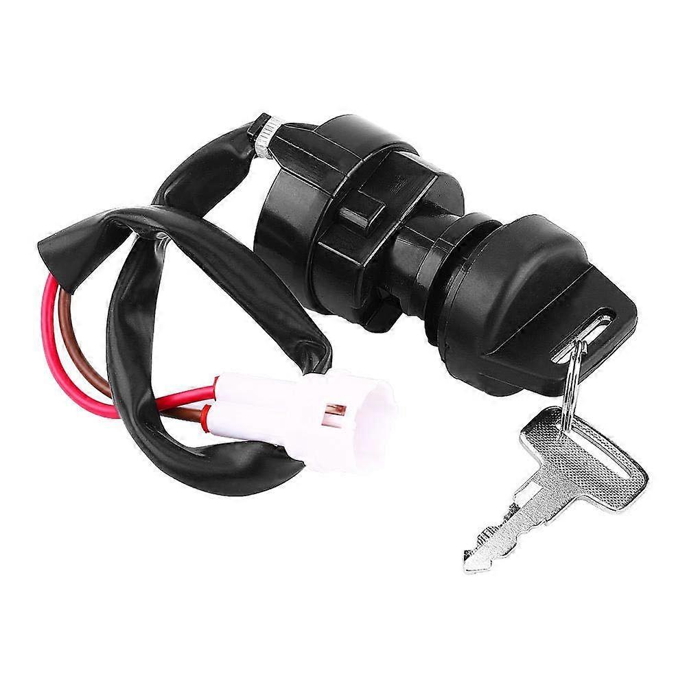 ATV Ignition Lock, 2 Pin Ignition Key Switch Motorcycle Black Ignition Switch with 2 Keys for YFM 350 Bruin 660R 700R 350X Warrior