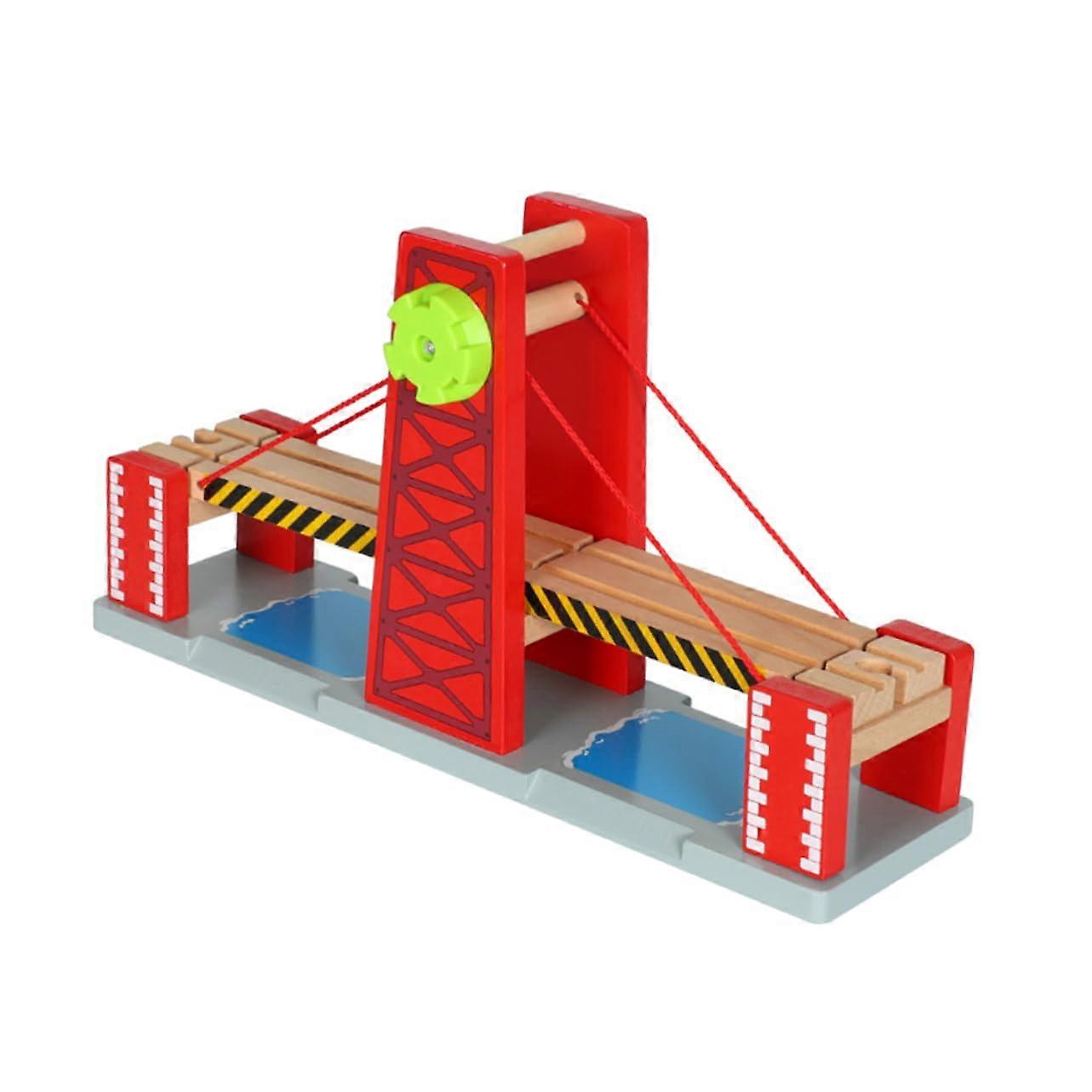 1Set Wooden Railway Accessories DIY Drawbridge Compatible with Model Trains Creative Years Sturdy and Durable Holiday Gift Idea