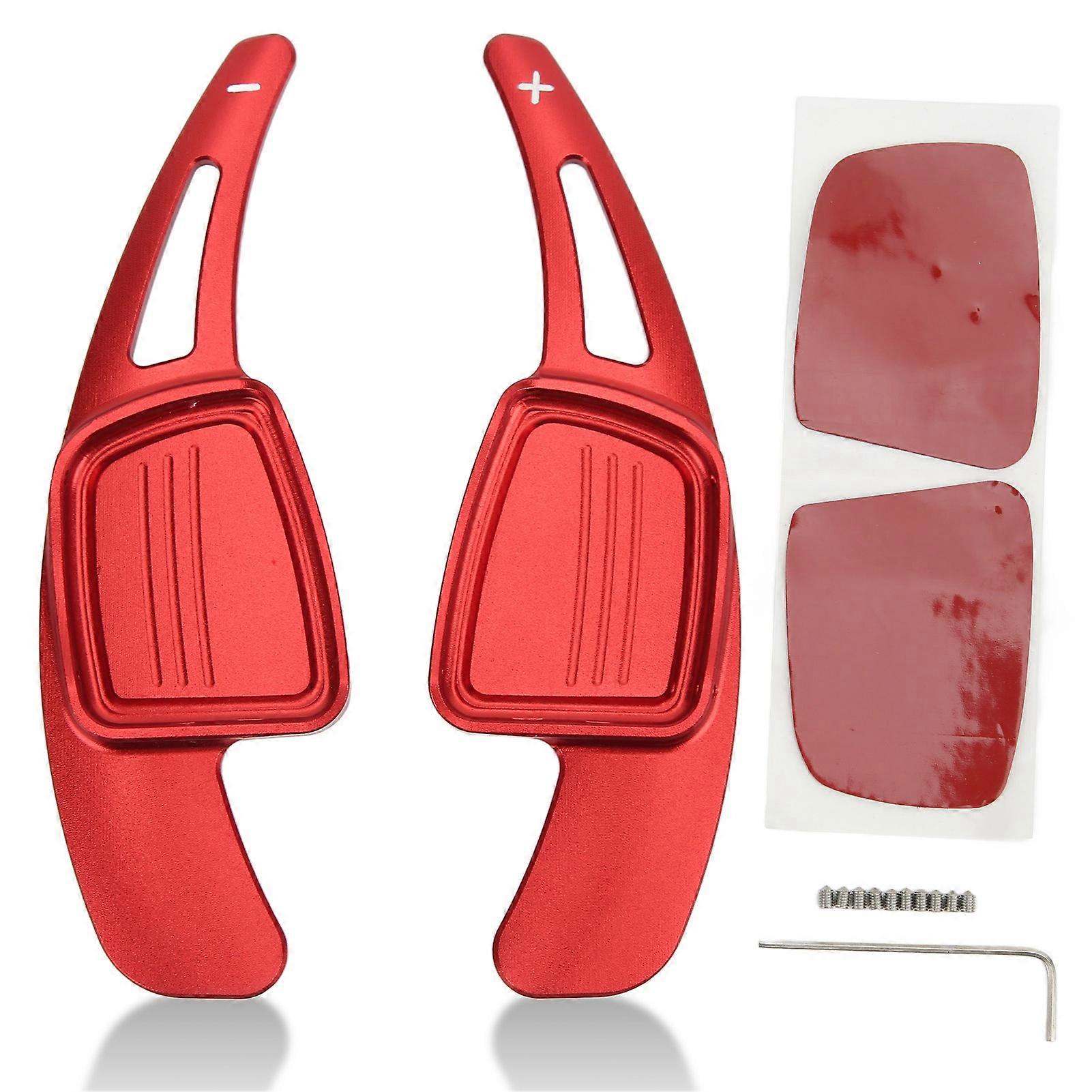 Pair Aluminum Alloy Steering Wheel Shifter Extension Replacement for A1 A6L 2019 (Red )