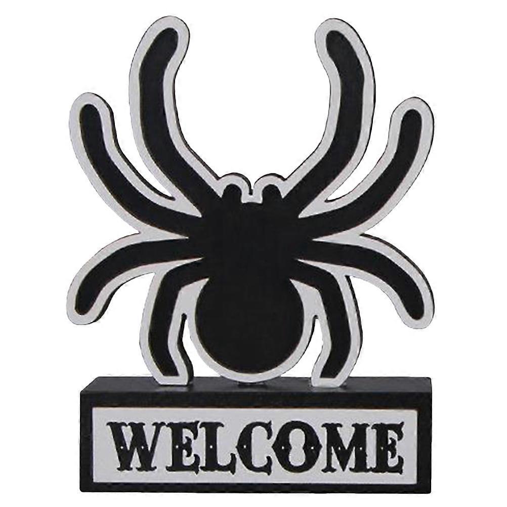 Wooden Spider Shape Halloween Decor For Home And Desktop Use 3.54X1.38X4.72In Perfect For Halloween Parties 1Set