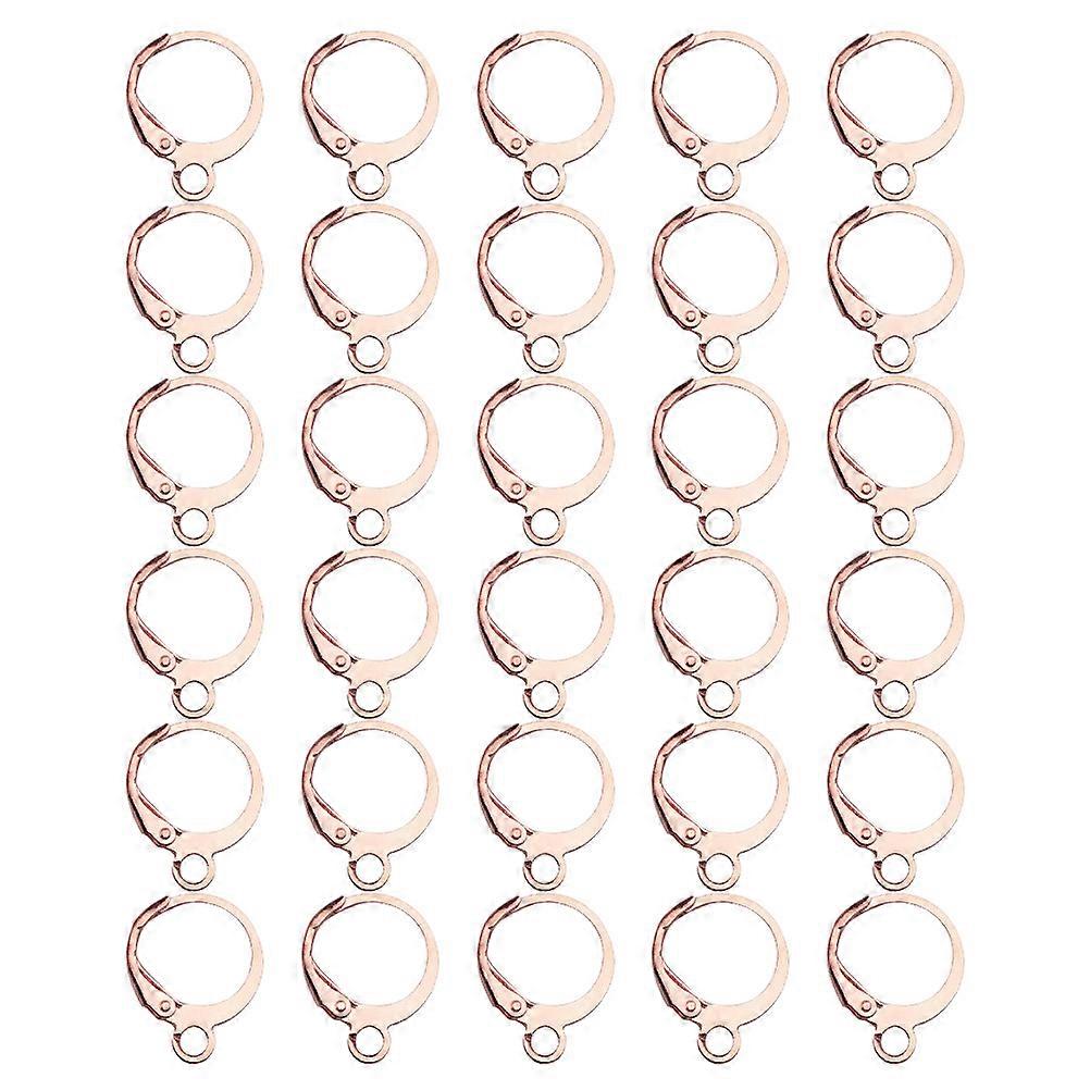 Rose Gold Round Lever Earring Hooks for Earring Making 100Pcs Set