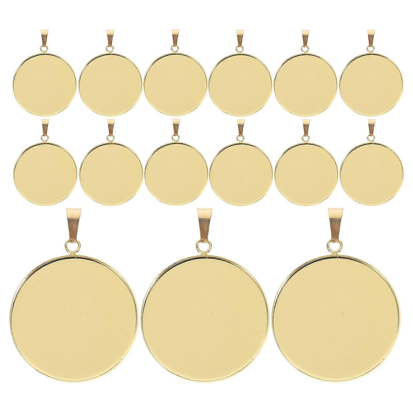 Jewelry Crafting Kit Round Pendant Trays Designed For Gift Giving 30mm Pendant Holder 20Pcs