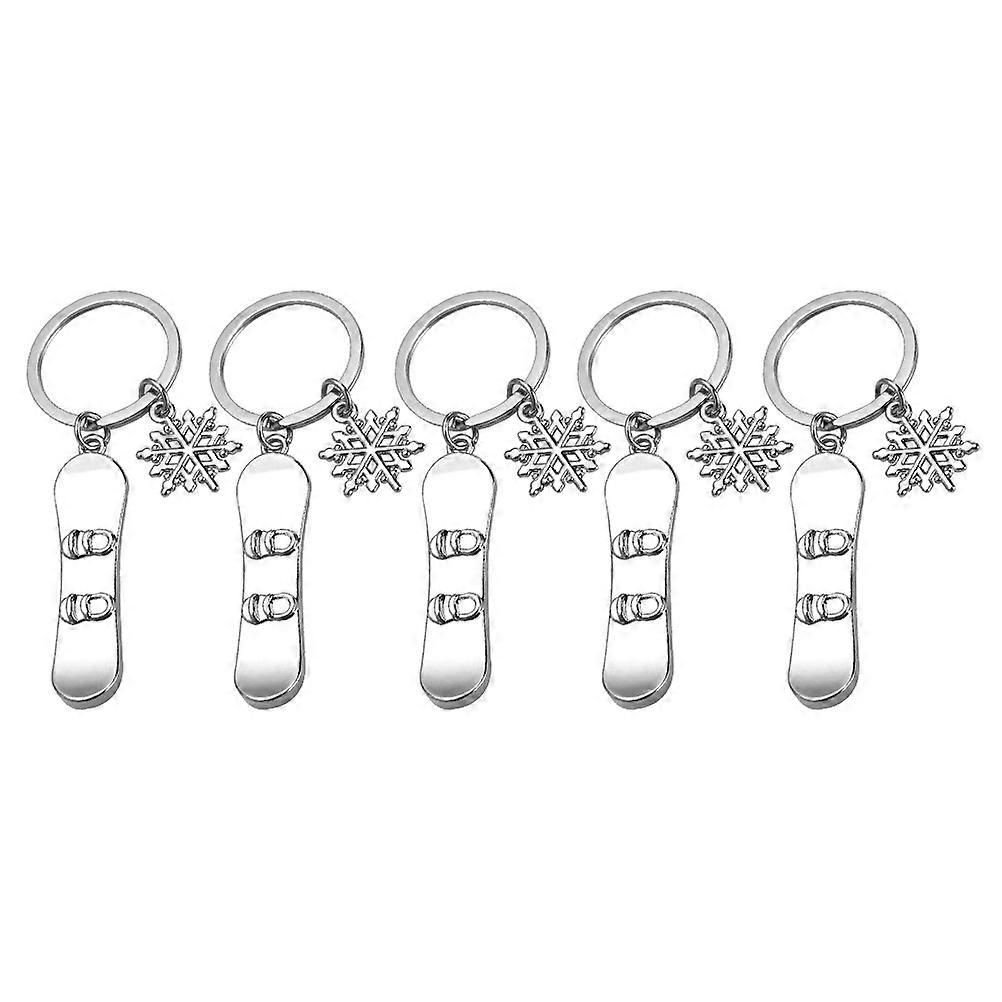 5Pcs Cute Sled Key Chains Portable Skis and Board Pendants