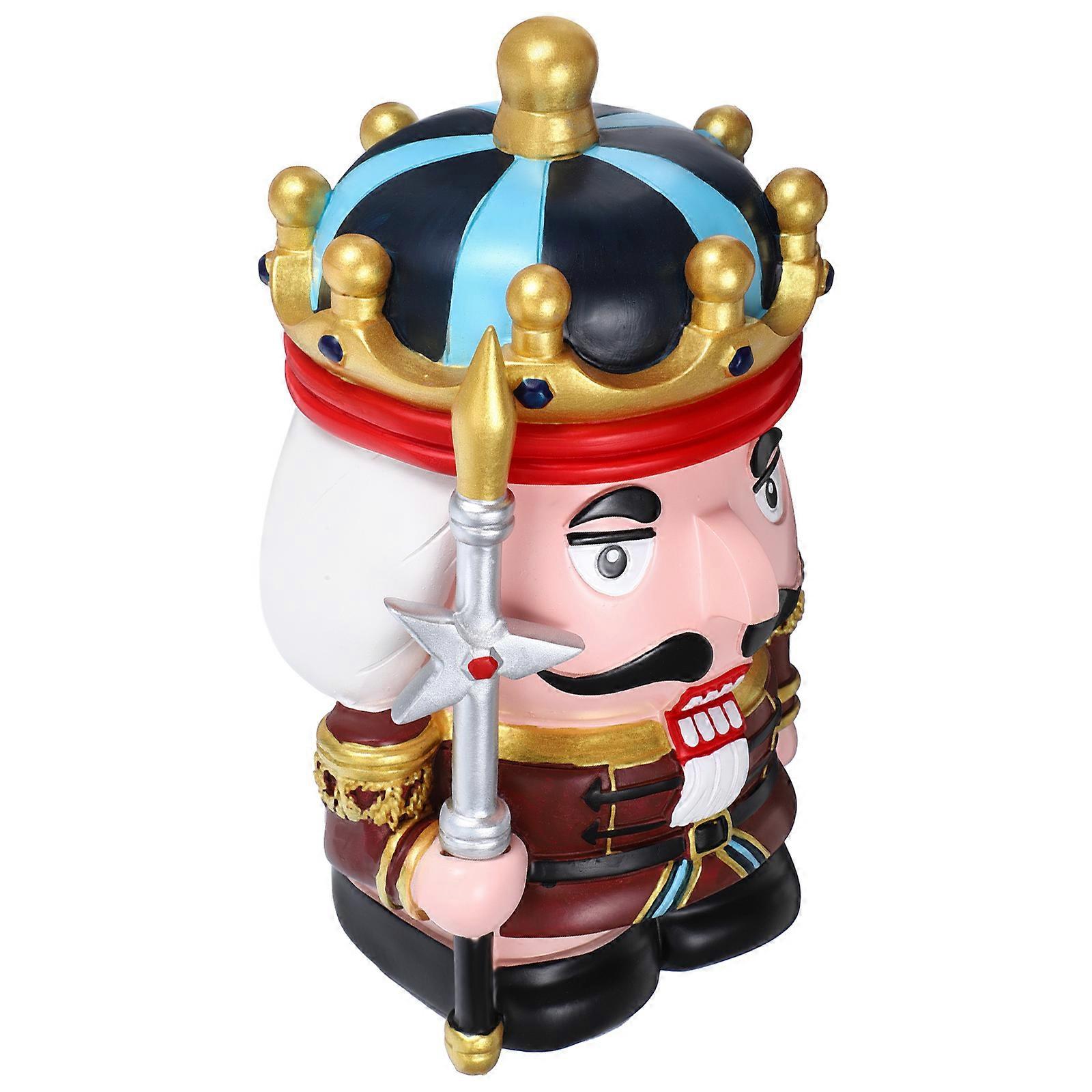 Nutcracker Shape Coin Storage Bank for Boys and Girls Resin Home Decor Fun Money Saving 1Pcs
