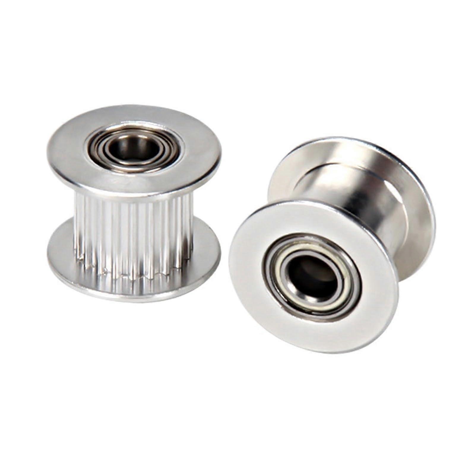 GT2 Pulley 20T W10 B5 with Bearing 2GT Belt 6/10mm for 3D Printer (Silver)