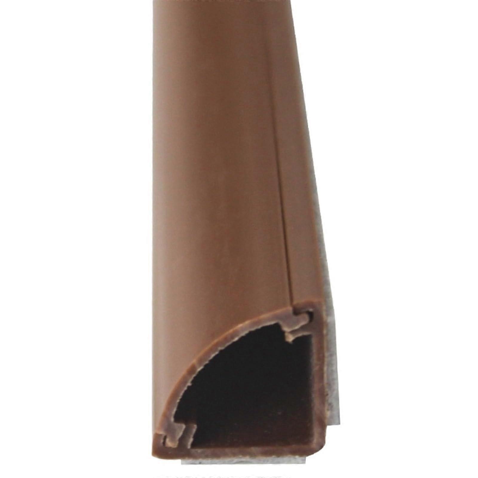 Triangular Floor Cable Cover with Slits, SelfAdhesive, 50cm, Brown