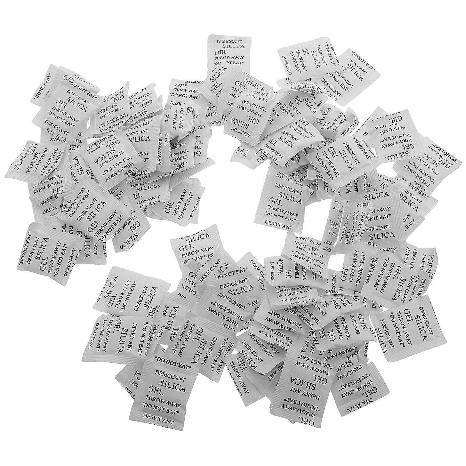 Silica Gel Packets 100Pcs For Electronics Storage Maintenance 4.40X4.40X0.20CM Rectangular Reusable Through Heating