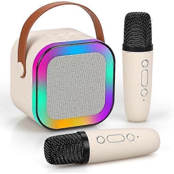 Mini Karaoke Machine for Kids and Adults, Portable Bluetooth Speaker with 2 Mics