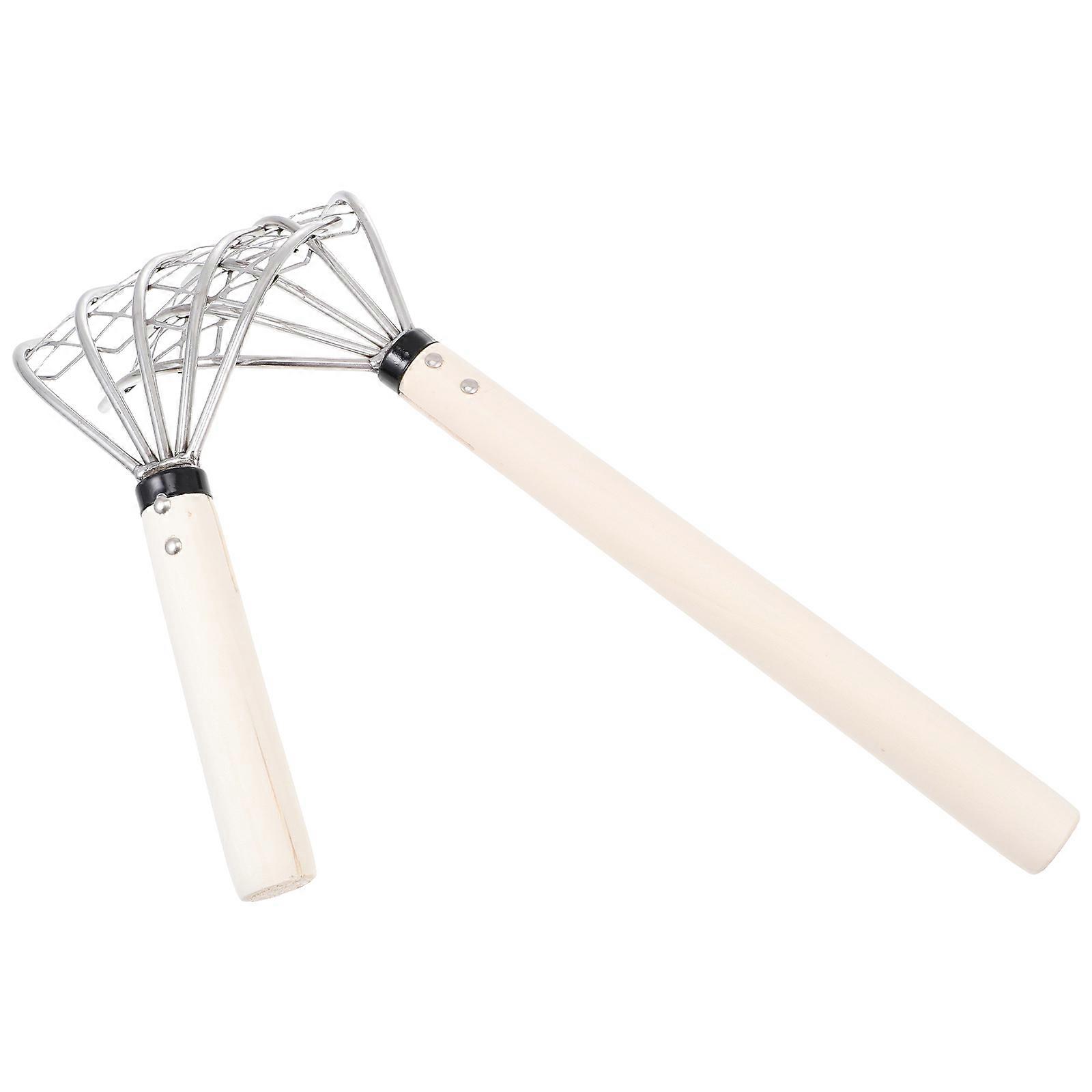 Stainless Steel Rake 2Pcs Beach Shell Digging Tool Comfortable Wooden Handle 39.2X13.2CM Durable Construction Claw Shape