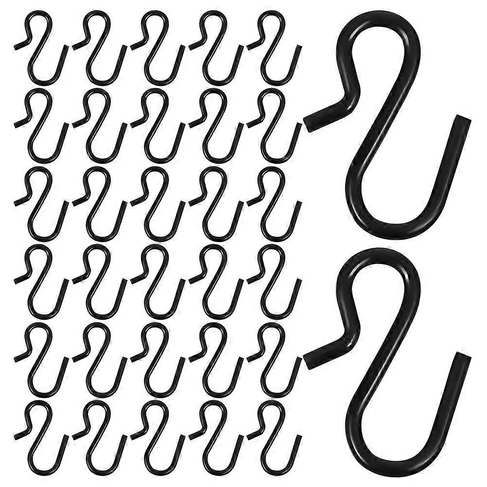 50 Pcs S Hooks Black Iron Functional Hooks For Space Saving Organizing Kitchen Bathroom