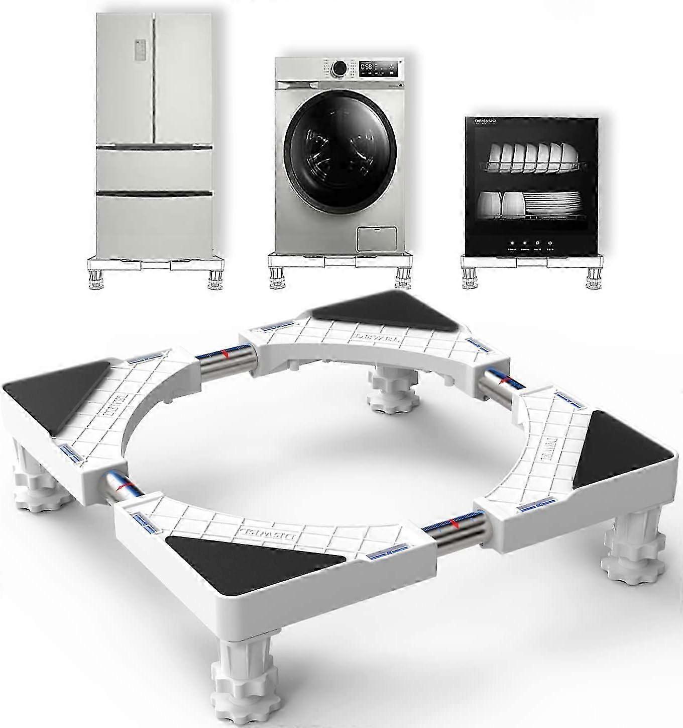 Washing Machine Stand Base for Fridge Washing Machine Dryer Adjustable in Length 44cm-66cm Support Load 300 kg with Noise Reduction Effect