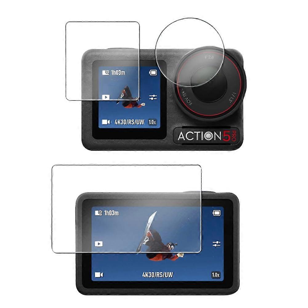 Tempered Glass Screen Protector 2-Pack for DJI Action 5 Pro Scratch-Resistant HD Clear