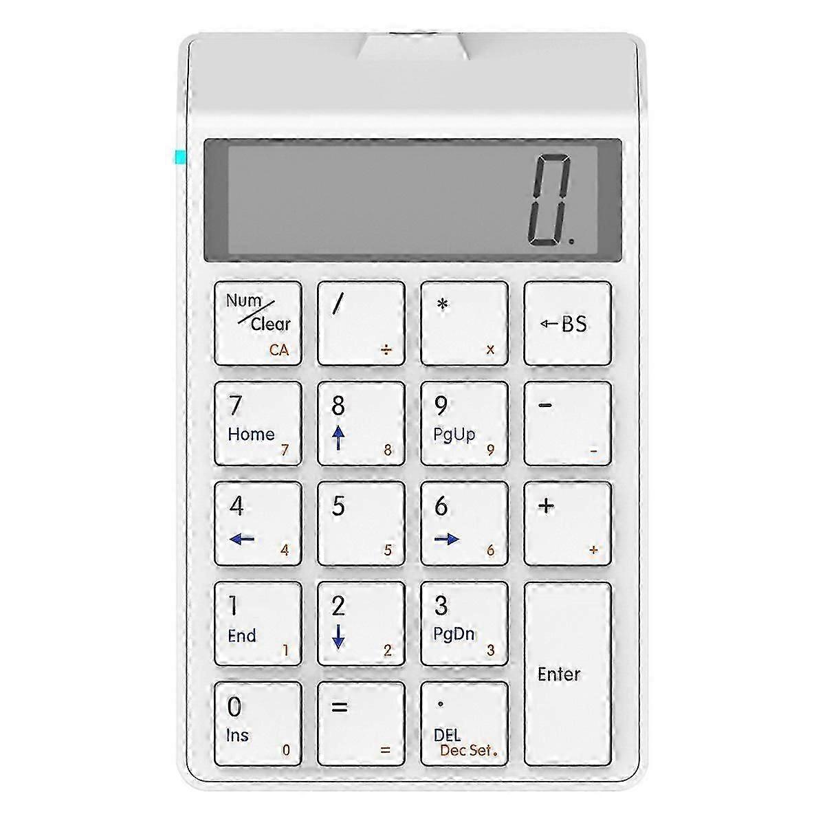 2 in 1 Tastierino numerico Bluetooth 19 tasti Tastiera numerica wireless Tastiera calcolatrice con schermo di visualizzazione
