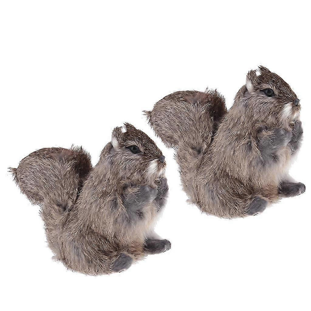 2Pcs Animal Squirrel Simulation Animals Simulation Toy Garden Ornaments