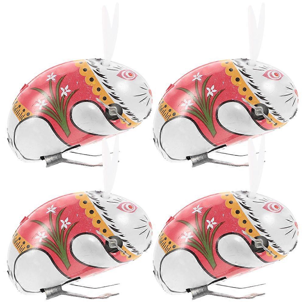 4pcs Bunny Wind Up Toys for Cute Rabbit Clockwork Playthings – Fun Prank for Birthdays, Easter Parties & Parent Child Interaction