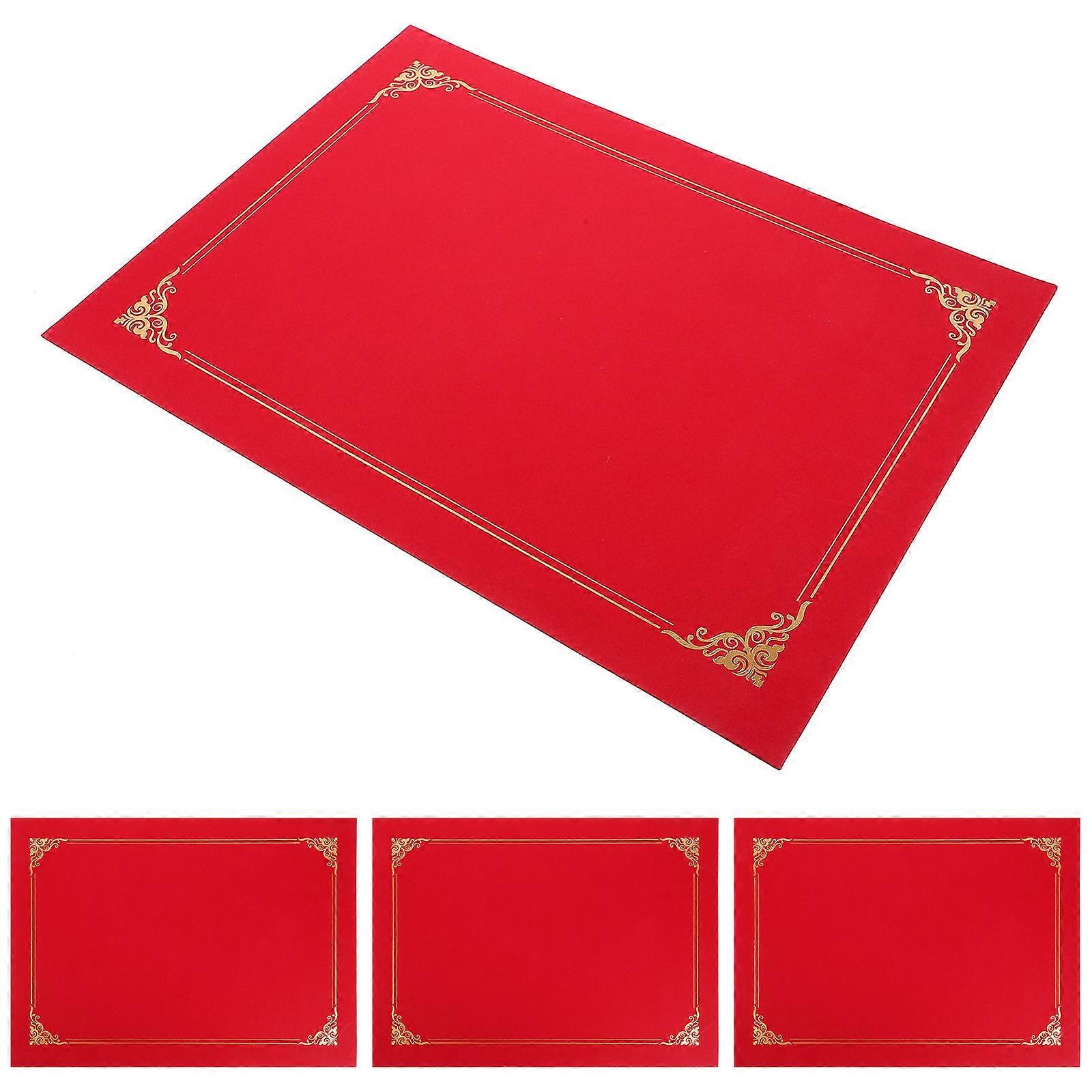 4pcs Red Certificate Holders   Elegant Document Protectors for Diplomas, Awards, Presentations and Storage