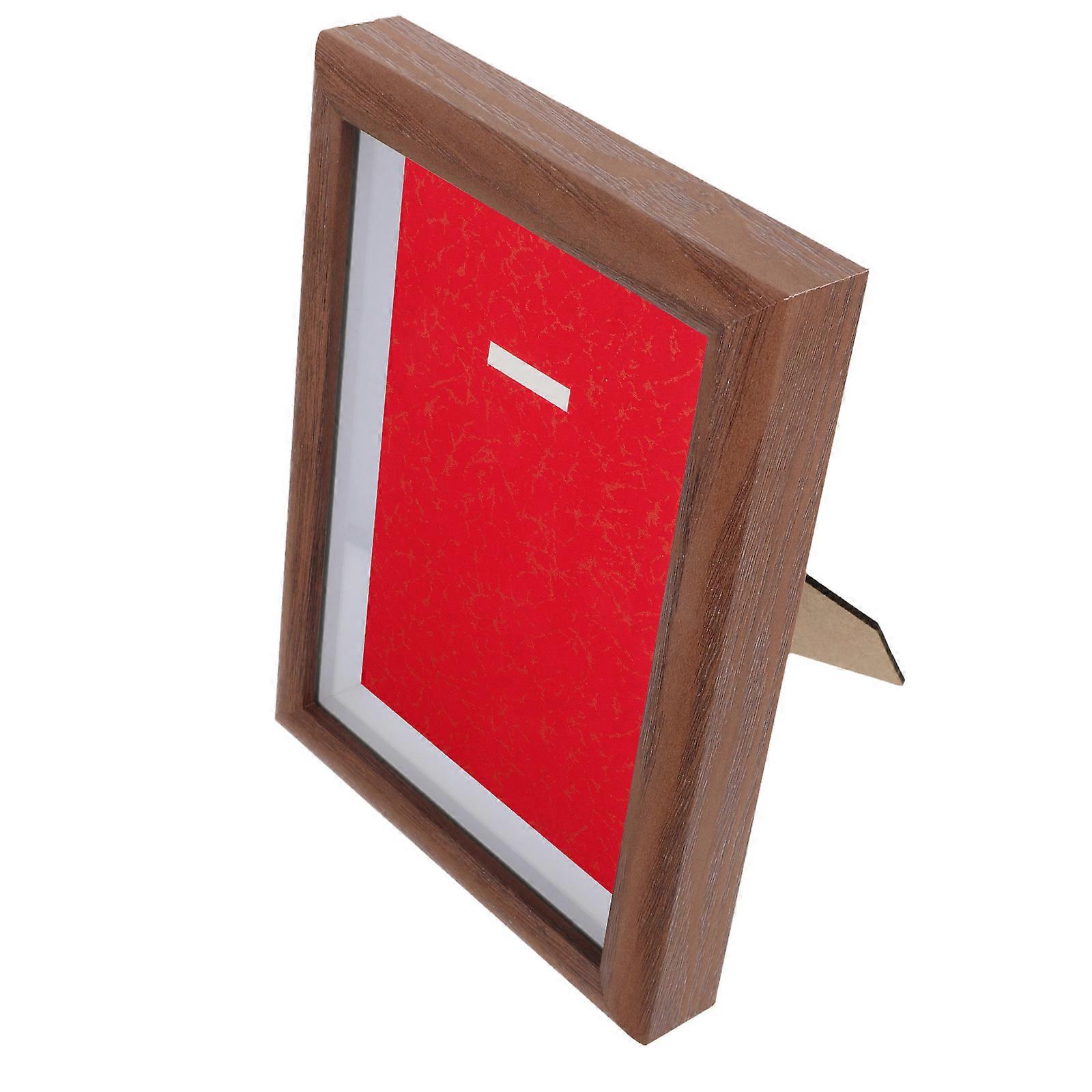 Durable Wood Medal Display Frame for Decoration Light Brown Keeps Memories and Photos 7.5 Inches