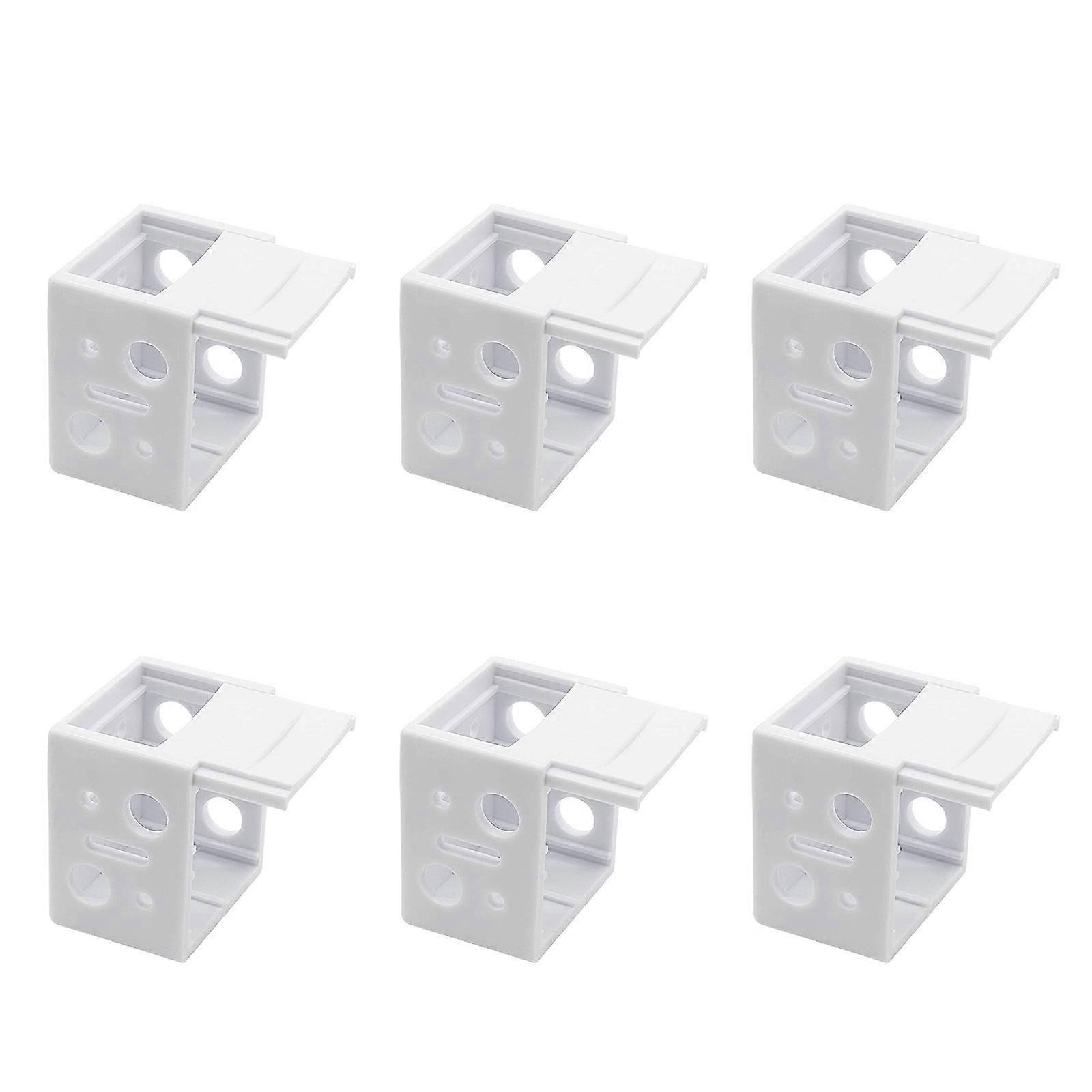 6Pieces White Blind Mounting Brackets Easy Installation Window Blinds Brackets Blind Headrail Track End Holder Part Multicolor