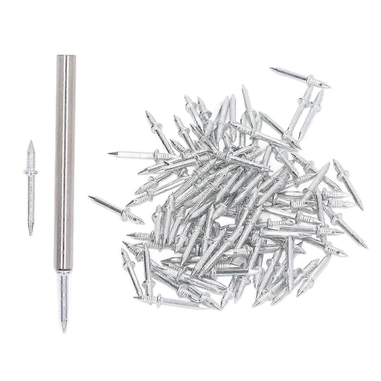 101 Pcs Non-Marking Skirting Nails Set - Carbon Steel Galvanized Double-Headed Seamless Nails for Easy Installation & Durable Finish