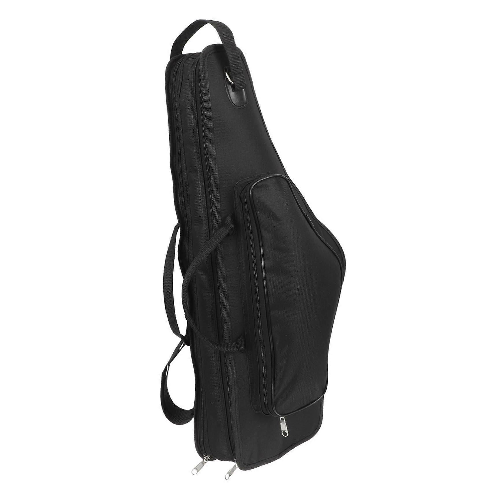 Alto saxophone case with adjustable straps and shockabsorbing for safe transport.